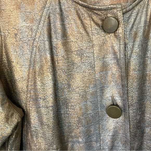 Ruby Rd. NWT Metallic Gold Bomber  Jacket - Picture 3 of 5